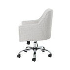 Chaise de bureau pivotante en tissu de style Mid-Century Modern – Piètement chromé, capacité de 136 kg