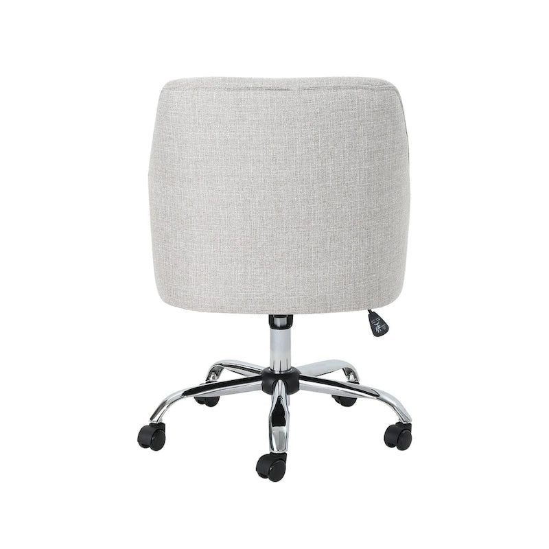 Chaise de bureau pivotante en tissu de style Mid-Century Modern – Piètement chromé, capacité de 136 kg