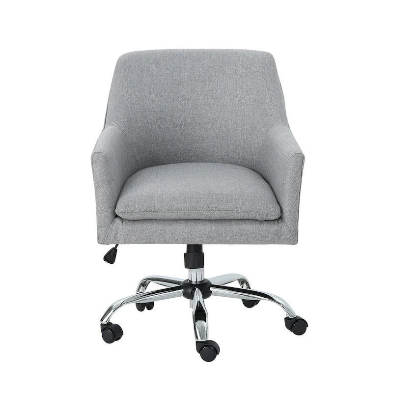 Chaise de bureau pivotante en tissu de style Mid-Century Modern – Piètement chromé, capacité de 136 kg