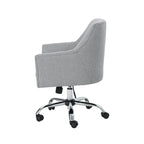 Chaise de bureau pivotante en tissu de style Mid-Century Modern – Piètement chromé, capacité de 136 kg