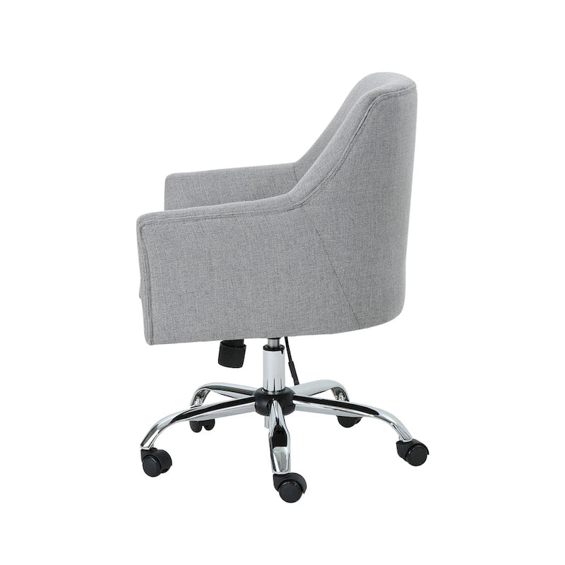 Chaise de bureau pivotante en tissu de style Mid-Century Modern – Piètement chromé, capacité de 136 kg