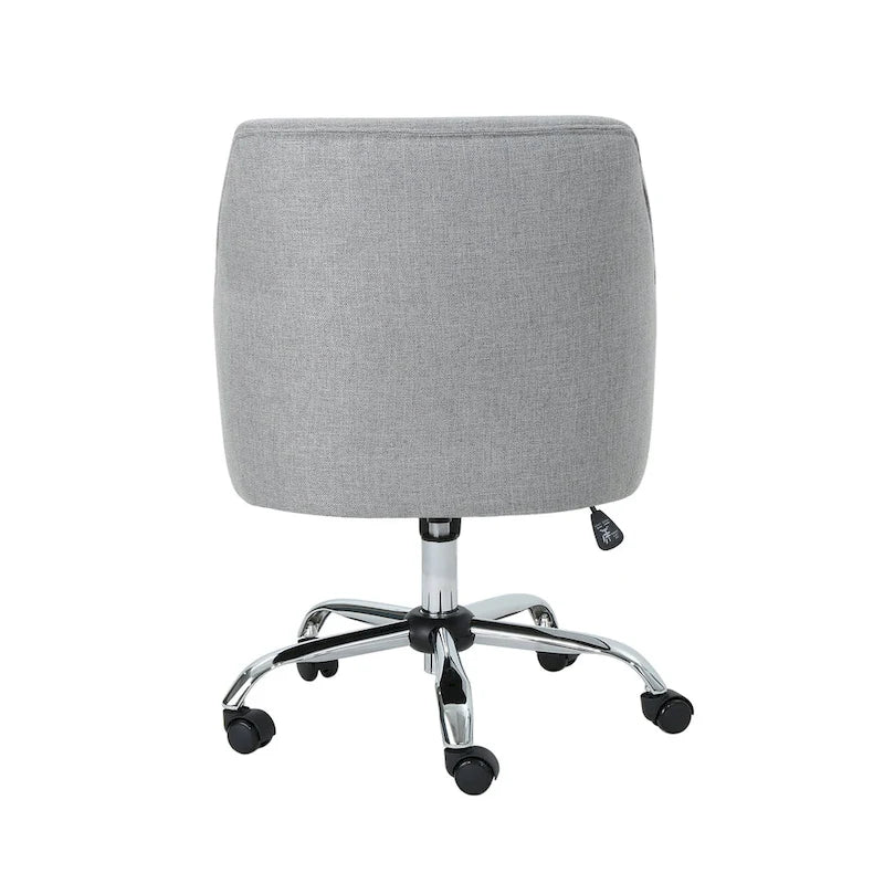 Chaise de bureau pivotante en tissu de style Mid-Century Modern – Piètement chromé, capacité de 136 kg