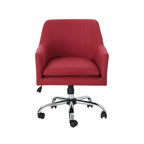 Chaise de bureau pivotante en tissu de style Mid-Century Modern – Piètement chromé, capacité de 136 kg