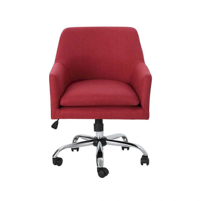 Chaise de bureau pivotante en tissu de style Mid-Century Modern – Piètement chromé, capacité de 136 kg