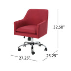 Chaise de bureau pivotante en tissu de style Mid-Century Modern – Piètement chromé, capacité de 136 kg