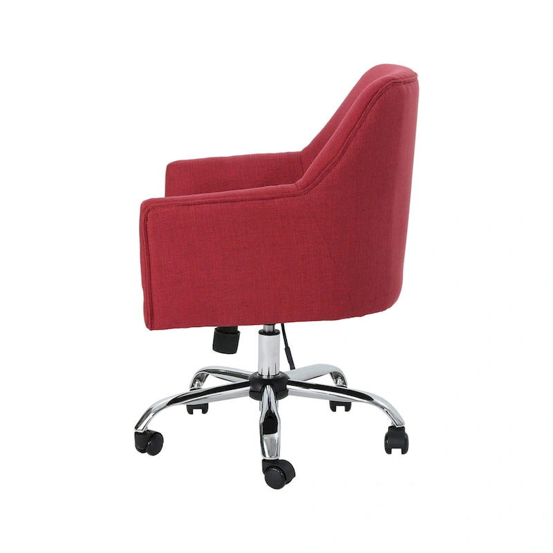Chaise de bureau pivotante en tissu de style Mid-Century Modern – Piètement chromé, capacité de 136 kg