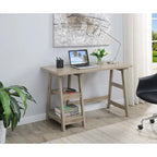 Bureau tréteaux avec 2 étagères ouvertes – Bureau d'ordinateur moderne pour la maison et les étudiants