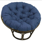 Fauteuil Papasan en rotin 42" avec coussin capitonné toutes saisons – Cadre Noyer, style Bohème