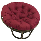 Fauteuil Papasan en rotin 42" avec coussin capitonné toutes saisons – Cadre Noyer, style Bohème