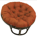 Fauteuil Papasan en rotin 42" avec coussin capitonné toutes saisons – Cadre Noyer, style Bohème