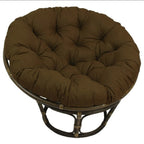 Fauteuil Papasan en rotin 42" avec coussin capitonné toutes saisons – Cadre Noyer, style Bohème