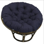 Fauteuil Papasan en rotin 42" avec coussin capitonné toutes saisons – Cadre Noyer, style Bohème