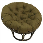 Fauteuil Papasan en rotin 42" avec coussin capitonné toutes saisons – Cadre Noyer, style Bohème