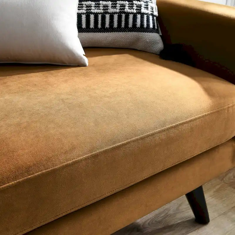 Causeuse en velours haute performance – Canapé moderne à 2 places avec pieds en bois massif
