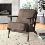 Fauteuil d'appoint Mid-Century Modern – Dossier à lattes, Structure en hêtre massif