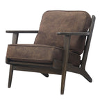 Fauteuil d'appoint Mid-Century Modern – Dossier à lattes, Structure en hêtre massif