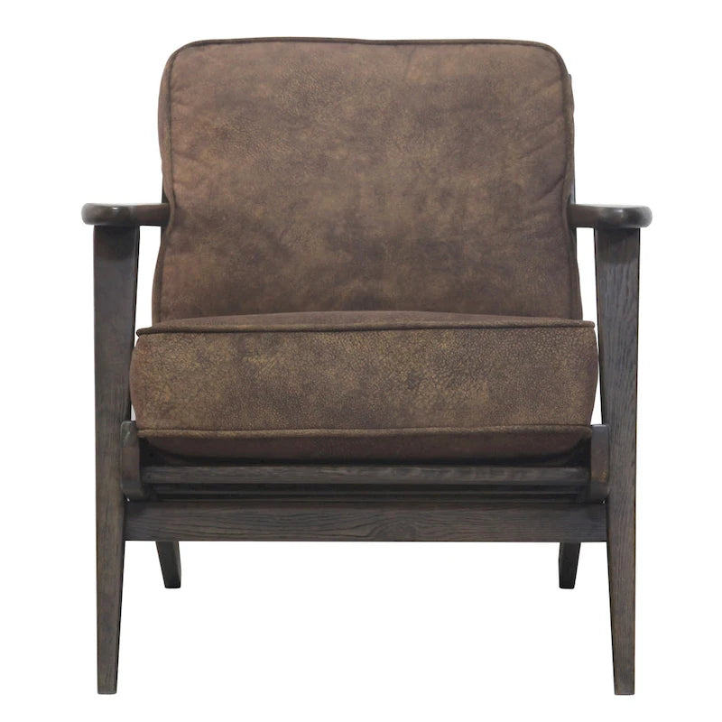 Fauteuil d'appoint Mid-Century Modern – Dossier à lattes, Structure en hêtre massif