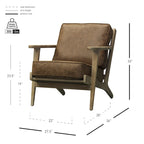 Fauteuil d'appoint Mid-Century Modern – Dossier à lattes, Structure en hêtre massif