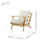 Fauteuil d'appoint Mid-Century Modern – Dossier à lattes, Structure en hêtre massif