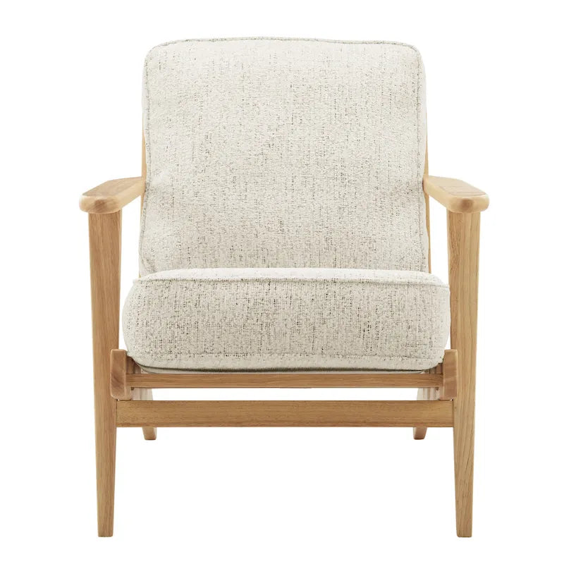 Fauteuil d'appoint Mid-Century Modern – Dossier à lattes, Structure en hêtre massif