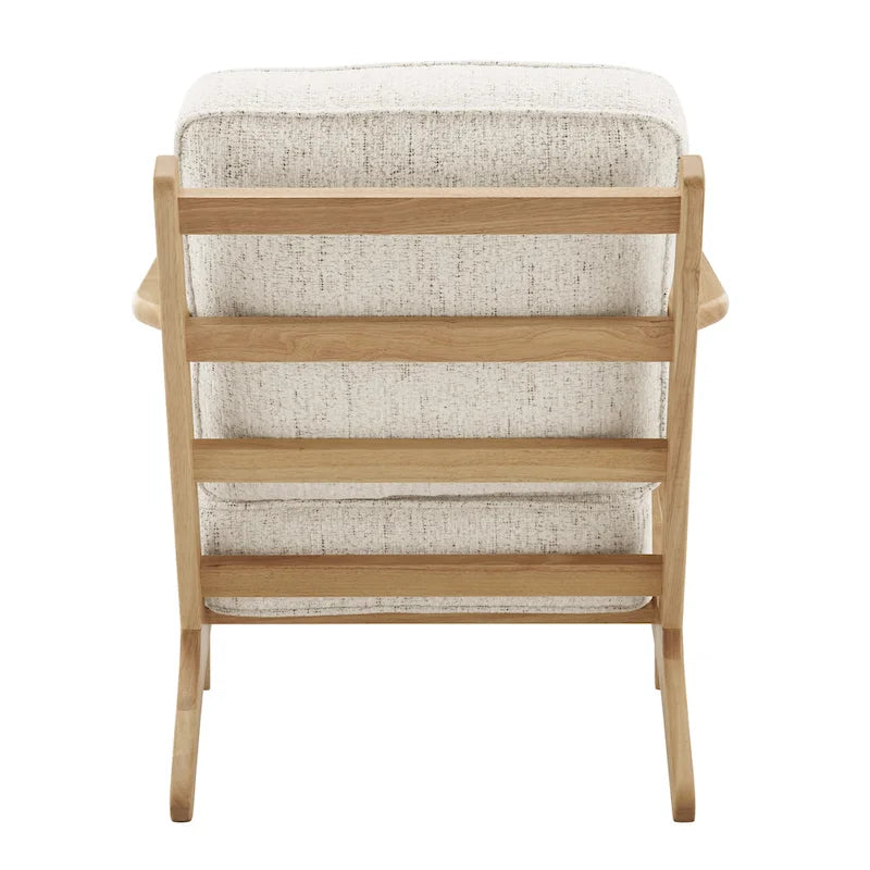 Fauteuil d'appoint Mid-Century Modern – Dossier à lattes, Structure en hêtre massif