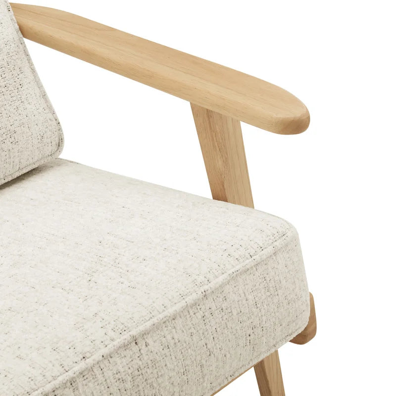 Fauteuil d'appoint Mid-Century Modern – Dossier à lattes, Structure en hêtre massif