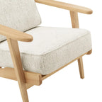 Fauteuil d'appoint Mid-Century Modern – Dossier à lattes, Structure en hêtre massif