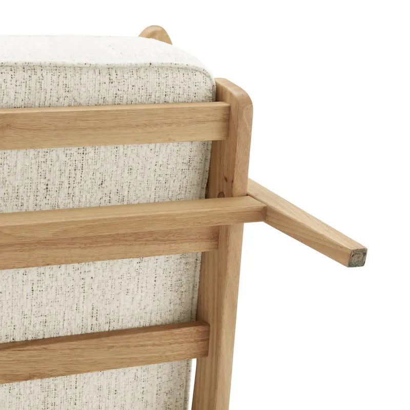 Fauteuil d'appoint Mid-Century Modern – Dossier à lattes, Structure en hêtre massif