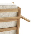 Fauteuil d'appoint Mid-Century Modern – Dossier à lattes, Structure en hêtre massif