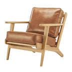 Fauteuil d'appoint Mid-Century Modern – Dossier à lattes, Structure en hêtre massif