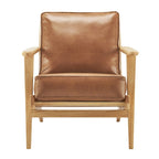 Fauteuil d'appoint Mid-Century Modern – Dossier à lattes, Structure en hêtre massif