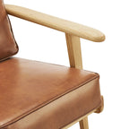 Fauteuil d'appoint Mid-Century Modern – Dossier à lattes, Structure en hêtre massif