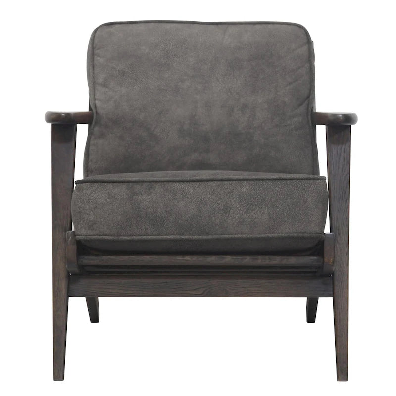 Fauteuil d'appoint Mid-Century Modern – Dossier à lattes, Structure en hêtre massif