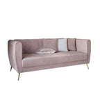 Canapé 3 places en velours à accoudoirs évasés avec 4 coussins décoratifs – Salon moderne