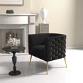 Fauteuil d'appoint rond en velours de style Mid-Century Modern – Pieds dorés, 4 coloris, capacité de 113 kg
