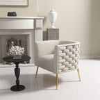 SEYNAR Mid-Century Modern Velvet Round Accent Chair for Living Room