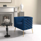 Fauteuil d'appoint rond en velours de style Mid-Century Modern – Pieds dorés, 4 coloris, capacité de 113 kg