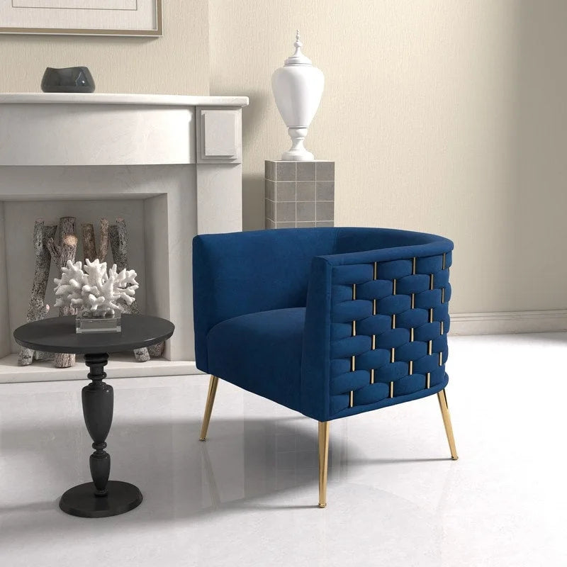Fauteuil d'appoint rond en velours de style Mid-Century Modern – Pieds dorés, 4 coloris, capacité de 113 kg
