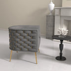 Fauteuil d'appoint rond en velours de style Mid-Century Modern – Pieds dorés, 4 coloris, capacité de 113 kg