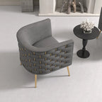 Fauteuil d'appoint rond en velours de style Mid-Century Modern – Pieds dorés, 4 coloris, capacité de 113 kg