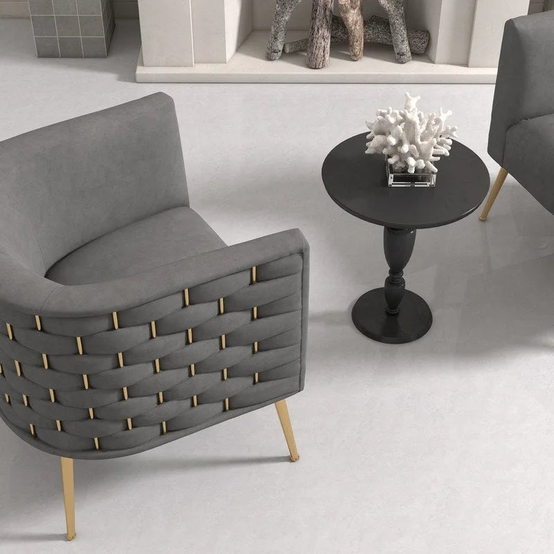 Fauteuil d'appoint rond en velours de style Mid-Century Modern – Pieds dorés, 4 coloris, capacité de 113 kg