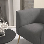 Fauteuil d'appoint rond en velours de style Mid-Century Modern – Pieds dorés, 4 coloris, capacité de 113 kg