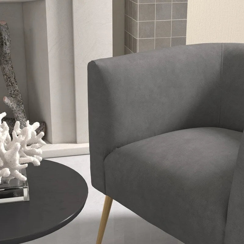 Fauteuil d'appoint rond en velours de style Mid-Century Modern – Pieds dorés, 4 coloris, capacité de 113 kg