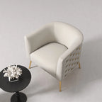 Fauteuil d'appoint rond en velours de style Mid-Century Modern – Pieds dorés, 4 coloris, capacité de 113 kg