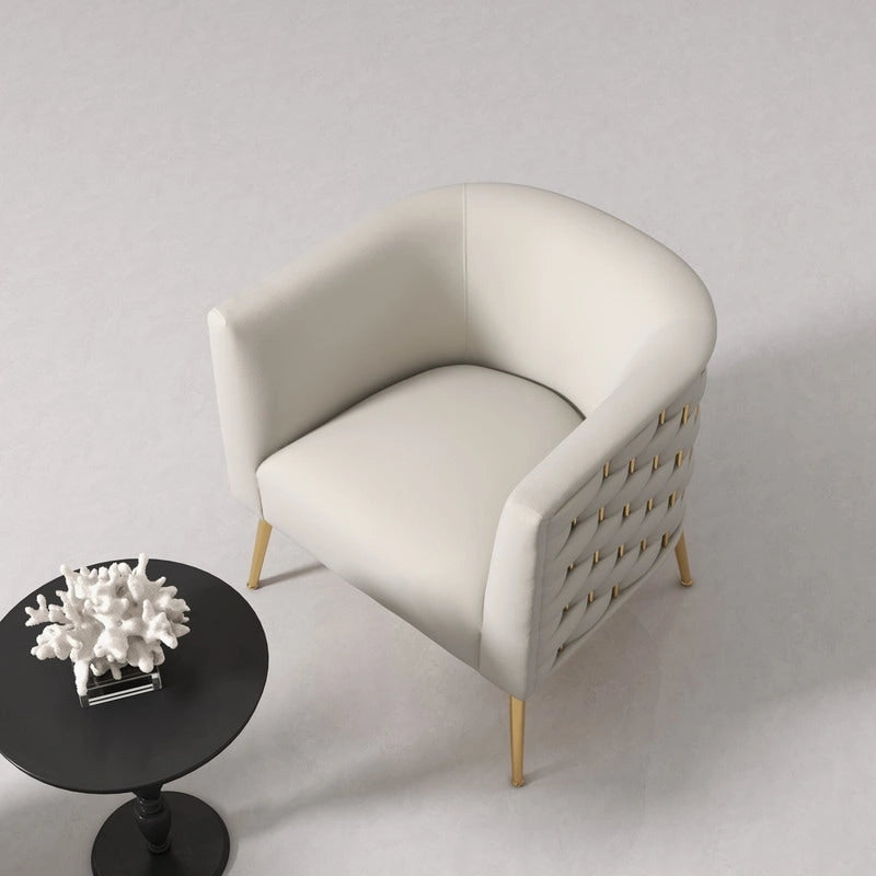 Fauteuil d'appoint rond en velours de style Mid-Century Modern – Pieds dorés, 4 coloris, capacité de 113 kg