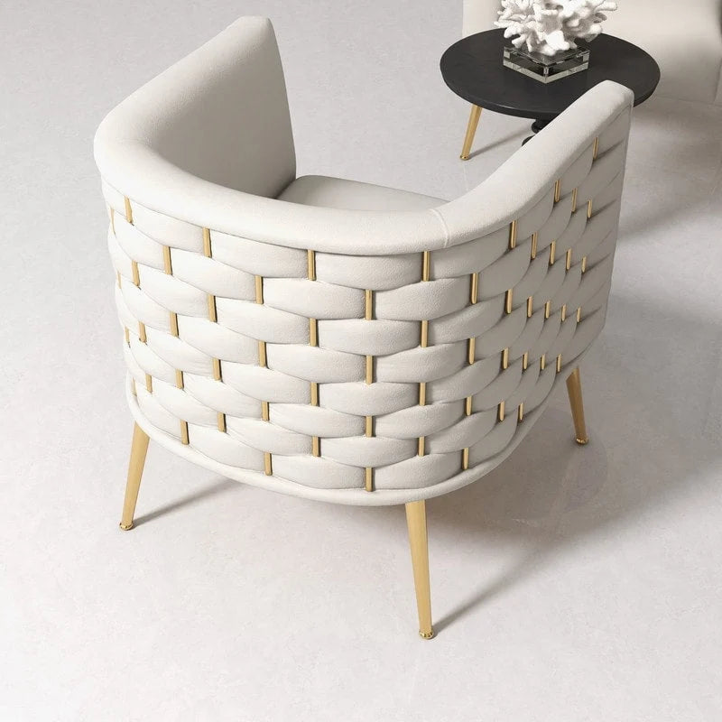 Fauteuil d'appoint rond en velours de style Mid-Century Modern – Pieds dorés, 4 coloris, capacité de 113 kg