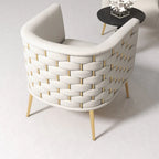Fauteuil d'appoint rond en velours de style Mid-Century Modern – Pieds dorés, 4 coloris, capacité de 113 kg