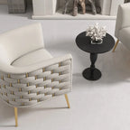 Fauteuil d'appoint rond en velours de style Mid-Century Modern – Pieds dorés, 4 coloris, capacité de 113 kg
