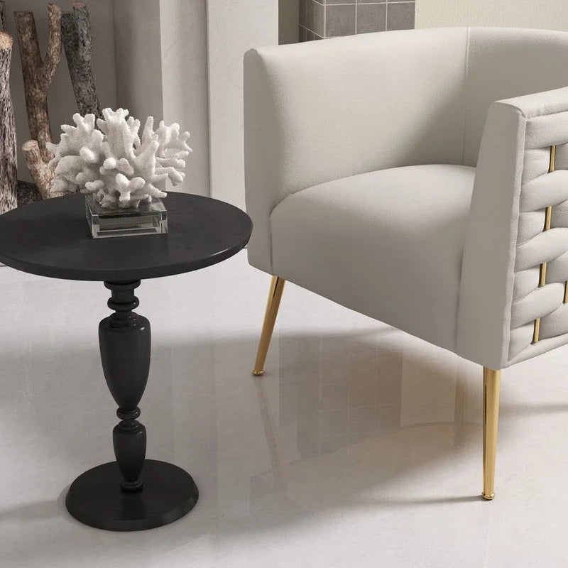 Fauteuil d'appoint rond en velours de style Mid-Century Modern – Pieds dorés, 4 coloris, capacité de 113 kg