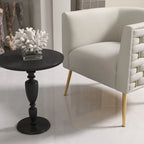 Fauteuil d'appoint rond en velours de style Mid-Century Modern – Pieds dorés, 4 coloris, capacité de 113 kg